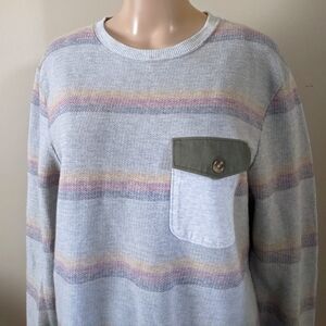 Vans striped knit crewneck sweater, men's medium